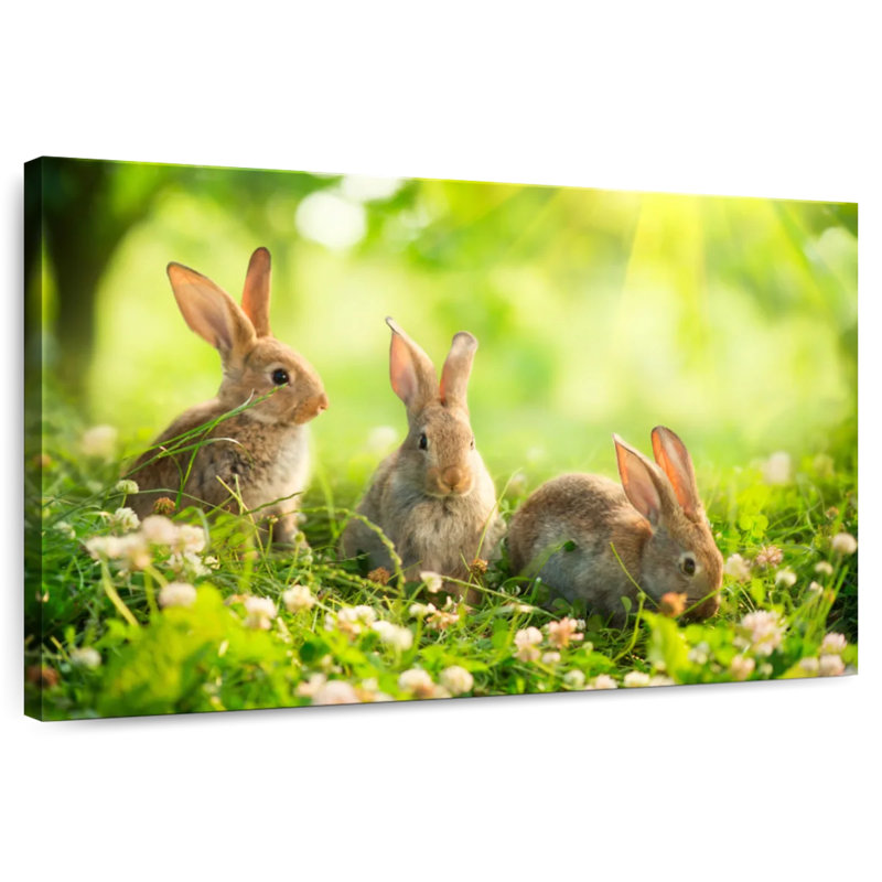 Rabbits By The Meadow, 30" H x 45" W