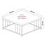 Table basse moderne, blanche et dorée, 35,4 po x 15,4 po x 15,7 po | 100% panneau de particules enduit de mélamine, épaisseur: 0,7 pouce | Pieds robustes en PVC, design élégant pour le salon glamour et les espaces contemporains-2000960133-2000960132