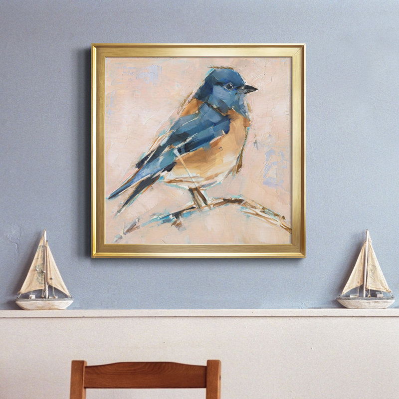 Variété d'oiseaux III - reproduction de cadre photo sur toile, Cadre doré, H 17,5 po x l 17,5 po x P 1,5 po