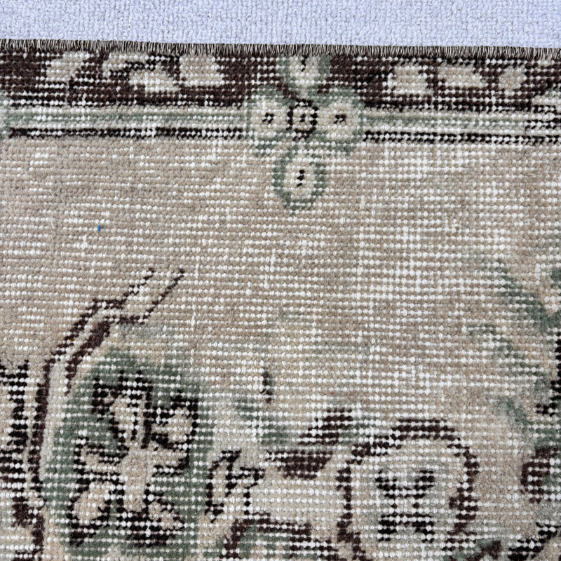 Tapis beige en laine Classic Patchwork 58,3 x 113 po