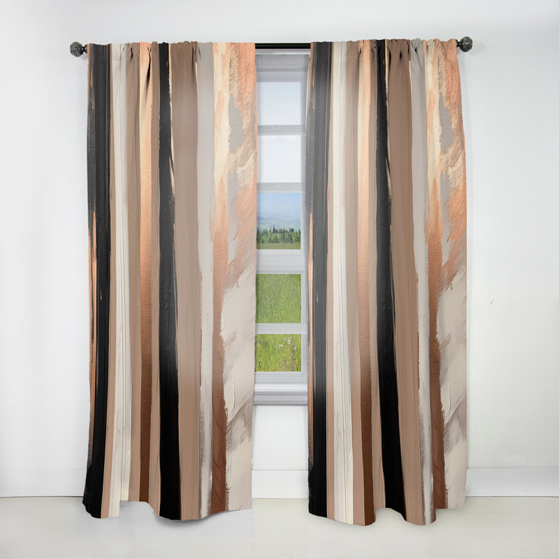 Brown And Black Beyond Boundaries IV - Abstract Curtain - Velvet Room Darkening - 1 panel, 52" W x 84" L