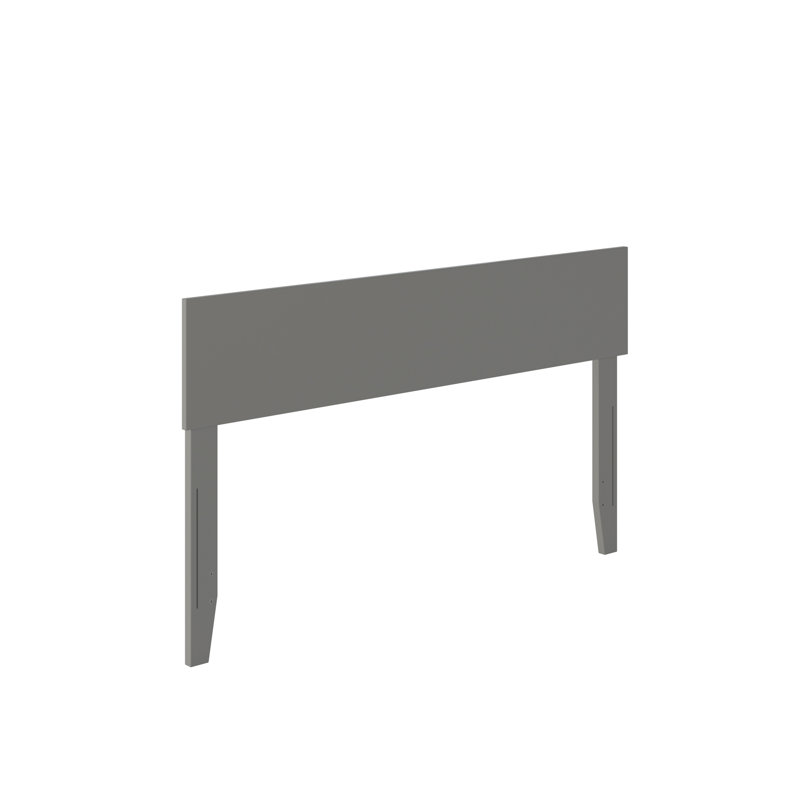 Tête de lit en bois massif Daurice, Lit double, Gris