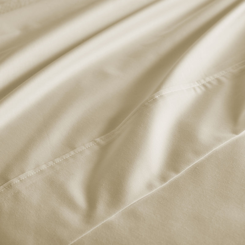 Ensemble de draps en mélange de coton 200 fils Clean Essentials Antimicrobial, Sable