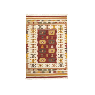 Anaheim Geometric Hand Knotted 23.62cm X 35.43cm Area Rug