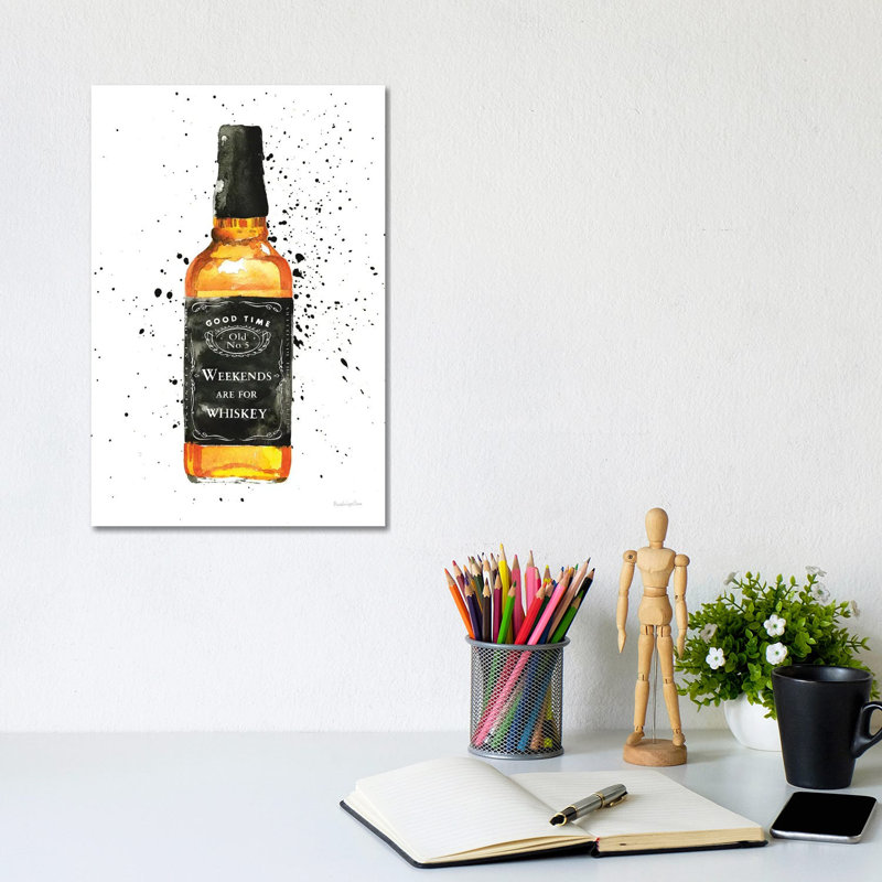 Weekends Are for Whiskey by Mercedes Lopez Charro - Wrapped Canvas Painting 1 Piece Wrapped Canvas Painting
