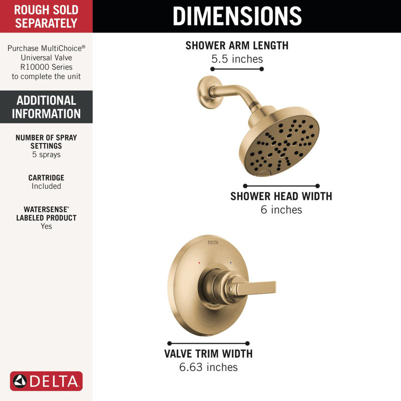 Tetra Shower Faucet Trim Kit, Shower Faucet Set, Shower Head and Handle Set, Shower Kit, Lumicoat Bronze