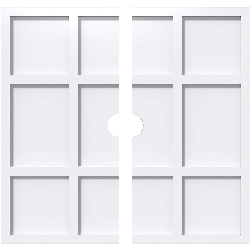Médaillon de plafond contemporain en PVC de qualité architecturale Rubik 10 pi x P 1 po x P 3 1/2 po x P 1 po x 2 po