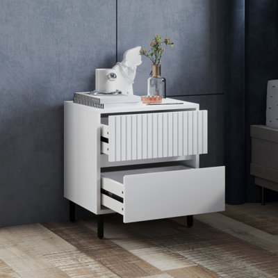 45cm W Engineered Wood Bedside Table