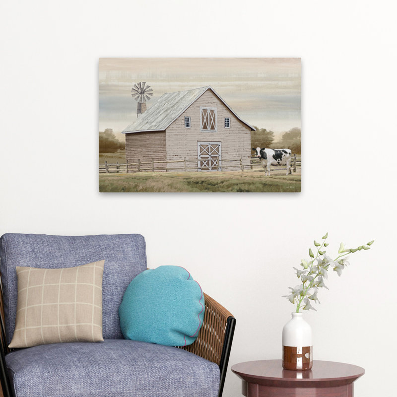 Ferme en bois noué - Art contemporain, H 24 po x l 16 po
