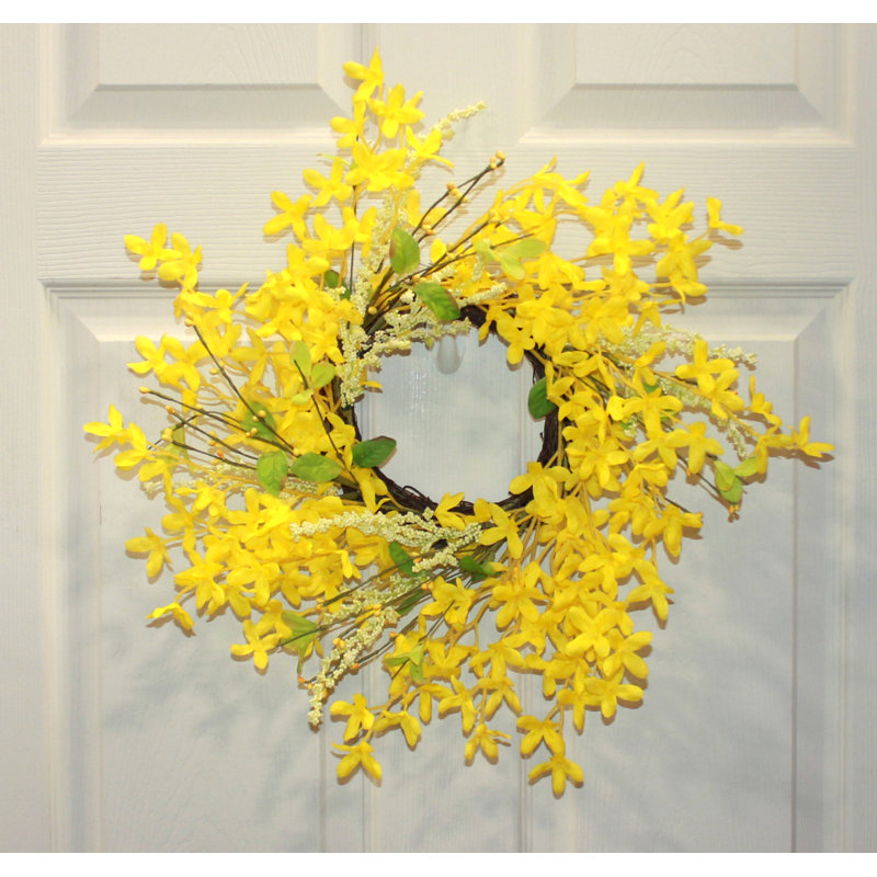20" Artificial Forsythia Wreath