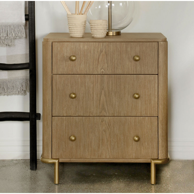 Maxine 3-Drawer Nightstand, Sand Wash
