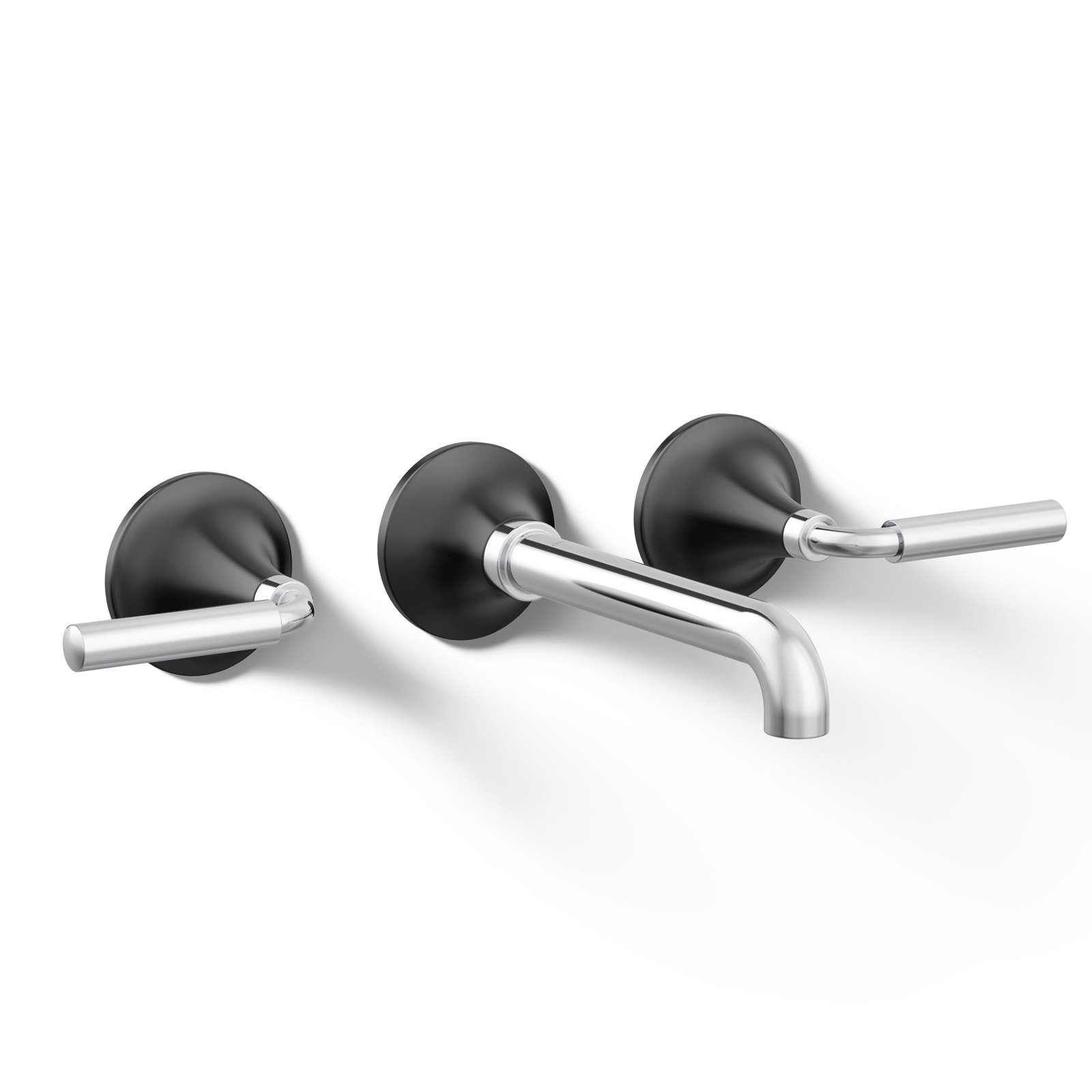 Tone Wall-Mount Bathroom Sink Faucet Trim, Polished Chrome/Matte Black