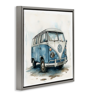 Sky Blue Surf Van Floating Frame, design by Ray Powers