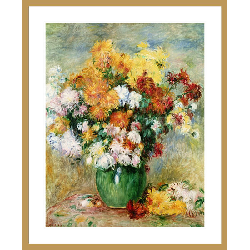 «Bouquet of Chrysanthemums» par Pierre-Auguste Renoir, impression giclée encadrée, H 40,84 po x l 33,5 po