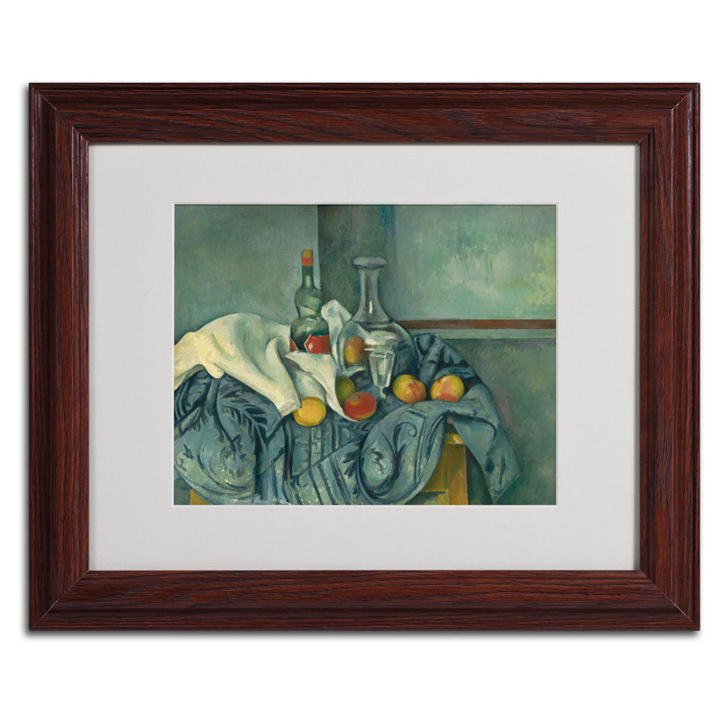 «The Peppermint Bottle» par Paul Cezanne - reproduction d'art sur toile, H 11 po x l 14 po x P 0,5 po, Brun
