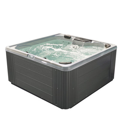 Revitalize 6-Person 28-Jet Lounger Hot Tub with Ice Bucket and Ozonator 