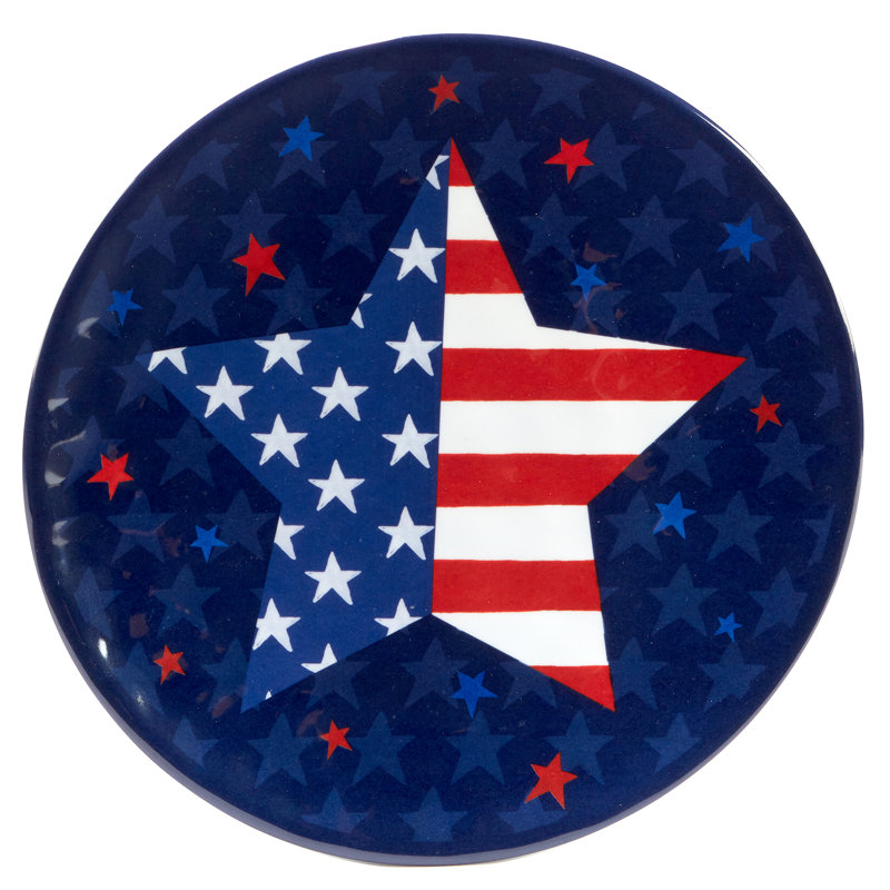 Certified International Stars & Stripes  Set/6 Salad Plate 9"