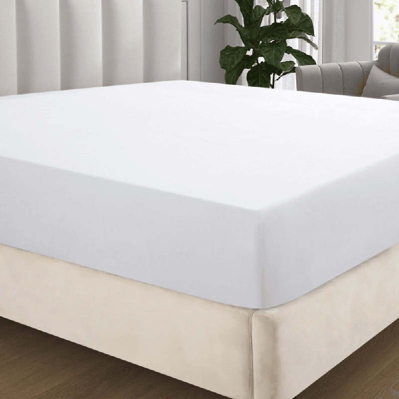 Angeliza Microfiber Standard Fitted Sheet, White, Double (4'6)