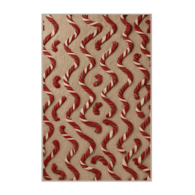 Washable Candy canes Desserts Area Rug