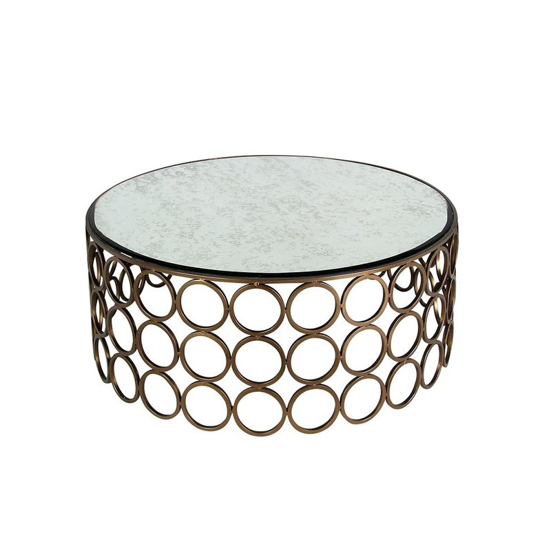 Table basse Milan, H 18,5 po x L 48 po x l 48 po, Laiton bronzé