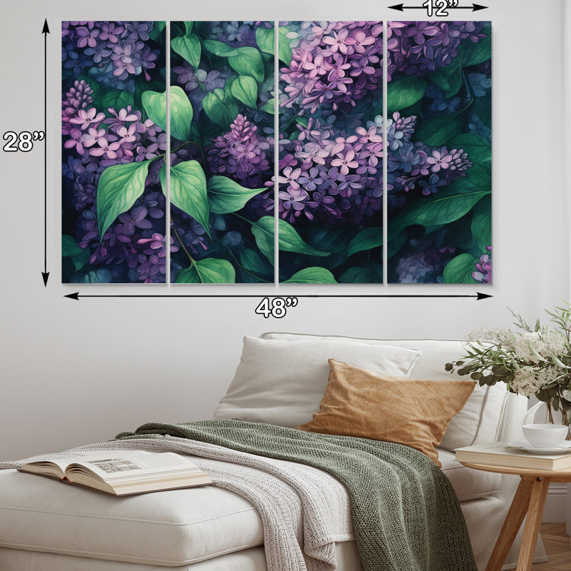 Lennon - impression sur toile florale - 4 panneaux