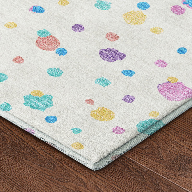 Tapis géométrique Premium lavable à la machine Villers, Ivory, 5' x 7'6"