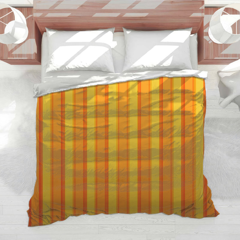 Orange Yellow Stripes Comforter, Twin Extra Long