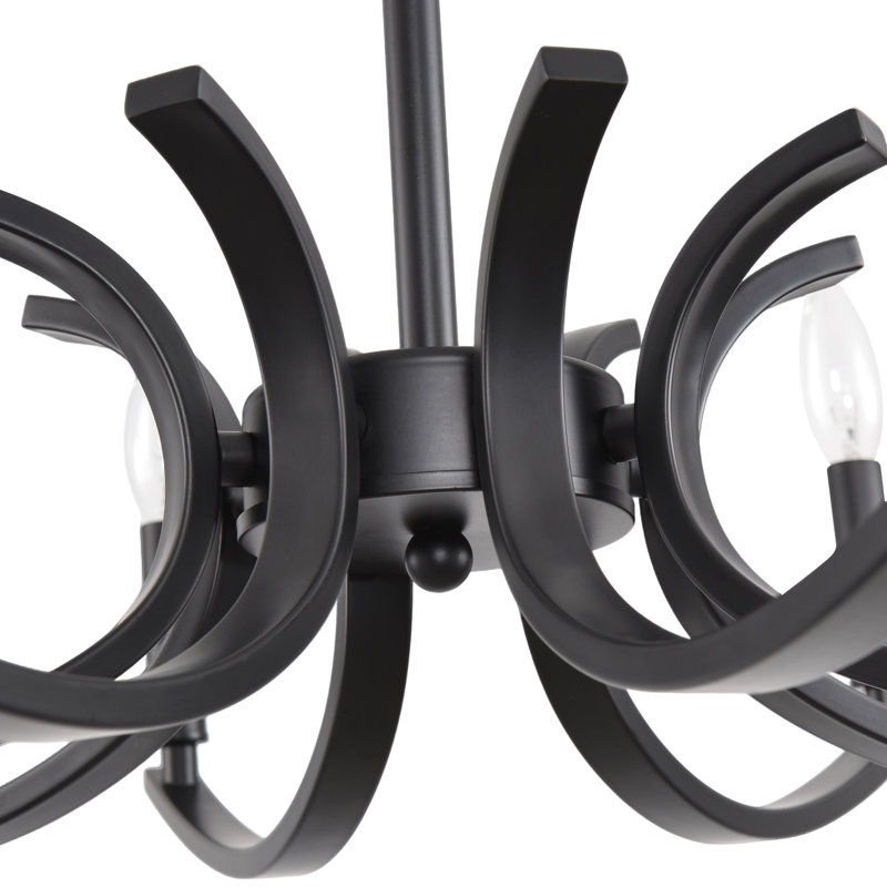 Lustre traditionnel 35,4 "à 12 lumières avec finition noir mat, 2520 lumens, H 15,6 po x l 35,4 po x P 35,4 po, 12 lumières
