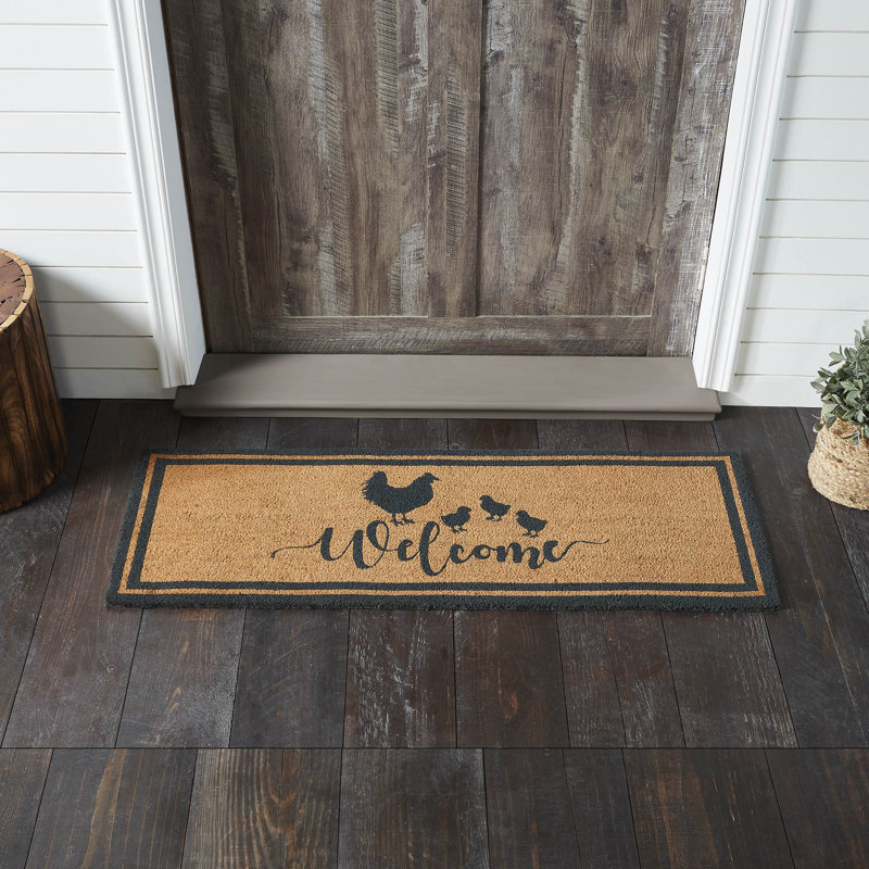 Tapis de bienvenue Down Home Hen & Chicks Coir, L 17 po x L 48 po