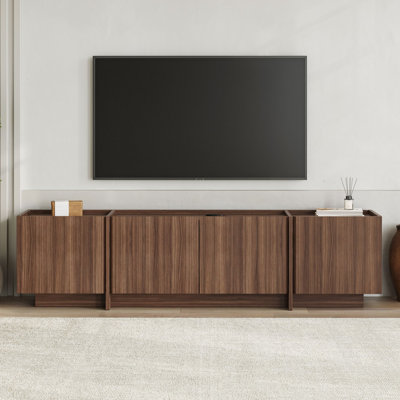 Meuble télé moderne, noyer Milano, 70,9 po x 18,1 po x 13,8 po | 100% panneau de particules enduit de mélamine, épaisseur: 0,7 pouce | Charnières à fermeture en douceur, design élégant pour le salon et les espaces de divertissement, durable et élégant