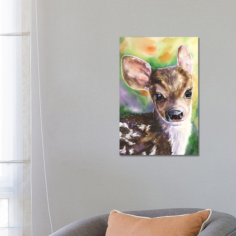 Deer Fawn 1 Piece Wrapped Canvas Painting, 66.04 cm H x 45.72 cm W x 1.91 cm D