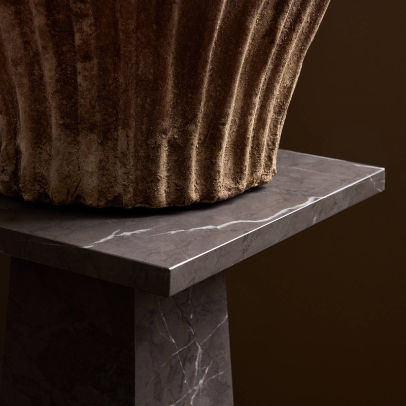 Ellric Pedestal 40", Grey Italian Marble