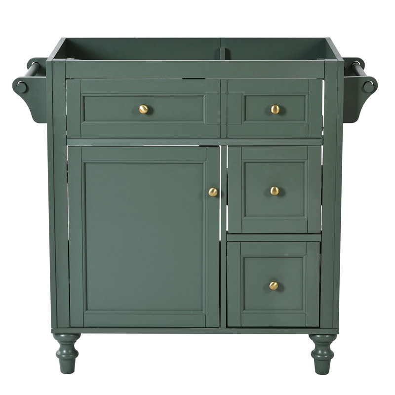 30'' Green MDF Freestanding Bathroom Vanity with Gold Hardware