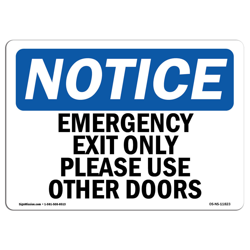 SignMission Emergency Exit Only Please Use Other Doors Sign | Wayfair