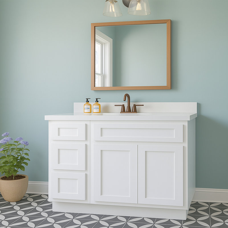 54'' Single Bathroom Vanity Base Only, White