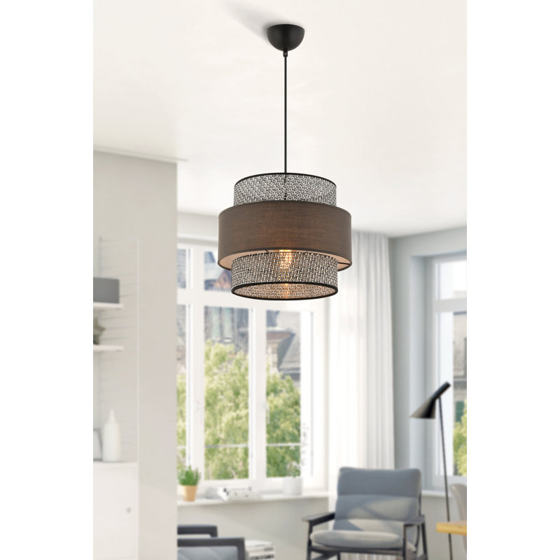 Lustre élégant avec structure en métal, finition gris et anthracite, 25,6 po x 25,6 po x 10,6 po | Certifié CE, douille E27 (60 W maximum) | Parfait pour la salle à manger et les espaces de vie, design élégant et moderne