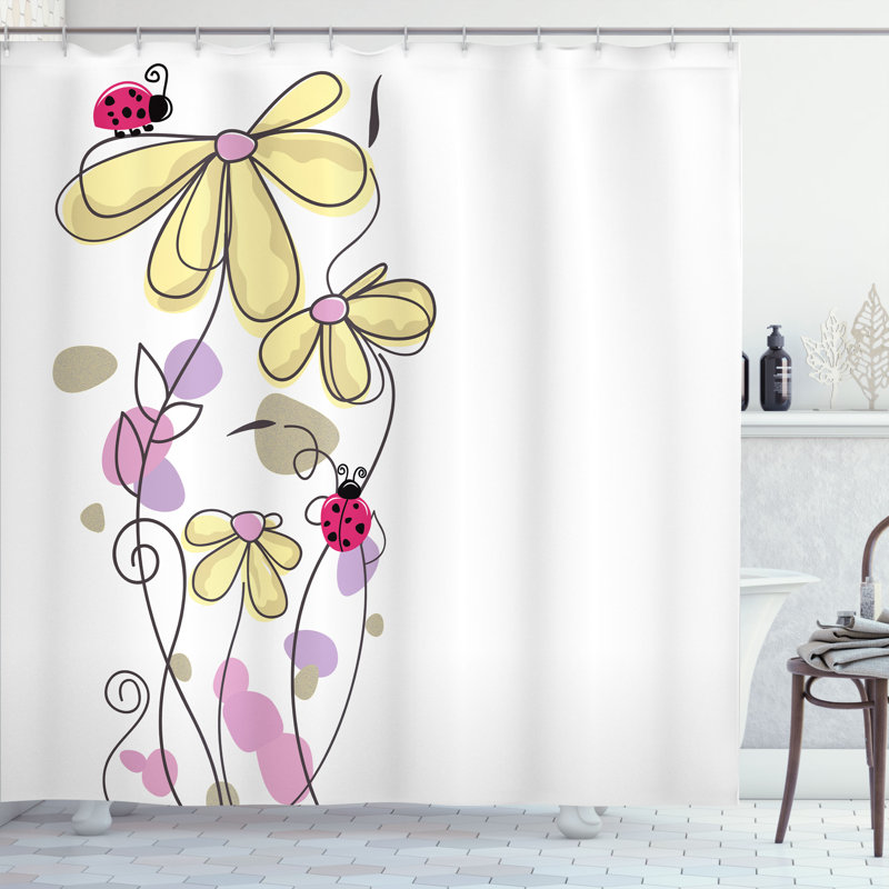Ensemble de rideau de douche Kids, Jaune pastel, H 69 po x l 70 po