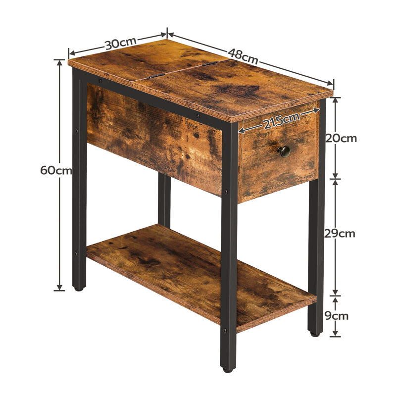Cargan 48 cm W Iron Bedside Table