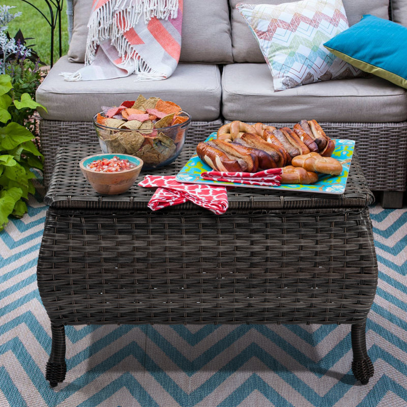 Nurani Rectangular Metal Outdoor Coffee Table , 19.69'' in. W 28.35'' in. D
