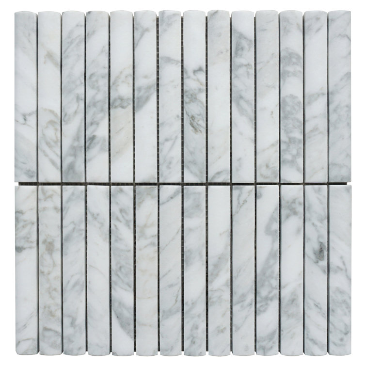 Stacked 3" x 1" Marble Linear Mosaic Wall & Floor Tile