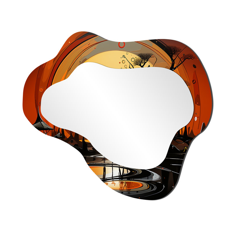 Gilliland «African Vision Unity Of Soul», miroir asymétrique Art africain, miroir mural unique nuage orange, impression sur métal