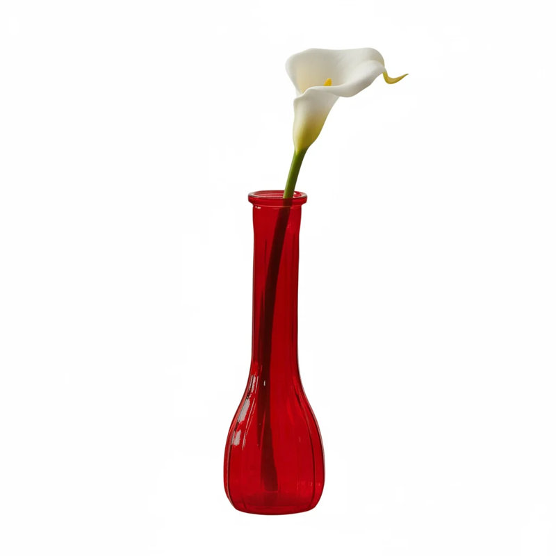 Vase Bud, Rouge, H 3 po x l 3 po x P 8,5 po