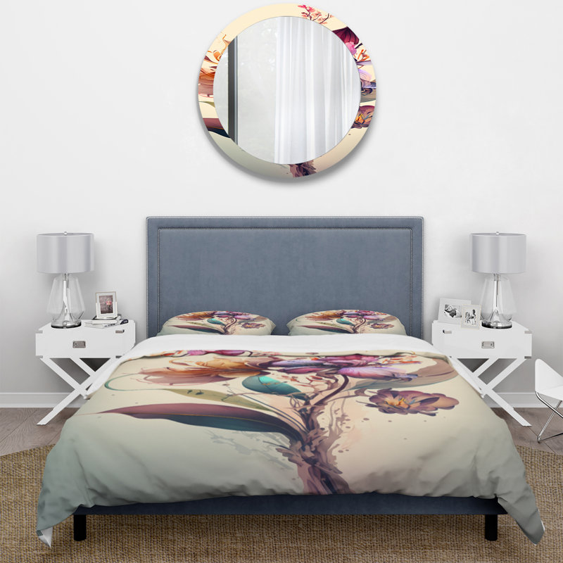 Orchid Floral Design I - Ensemble de housse de couette floral orchidée - Polyester microfibre