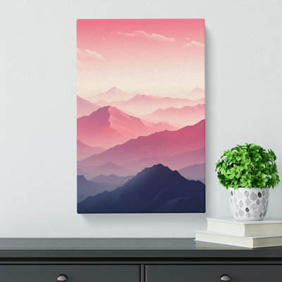 Japanese Mountains Minimalism - Art Prints - Wrapped Canvas