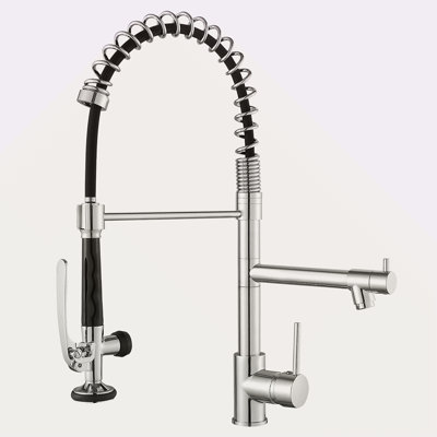 Commercial Kitchen Faucet With Pull Down Sprayer, Single Handle Single Lever Kitchen Sink Faucet