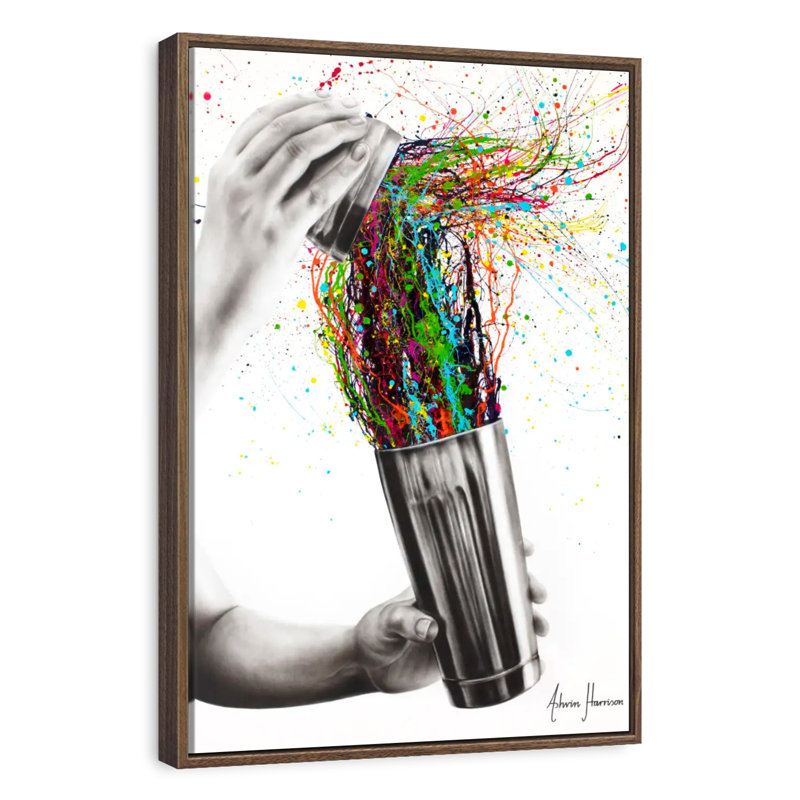 Shake It, 17 po x 25 po, Cadre flottant noyer
