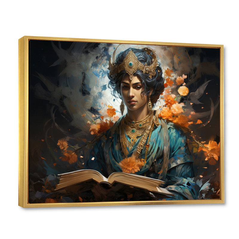 Art de l'hindouisme - Bhagavad Gitas I - impression, H 12 po x l 20 po, Cadre flottant doré