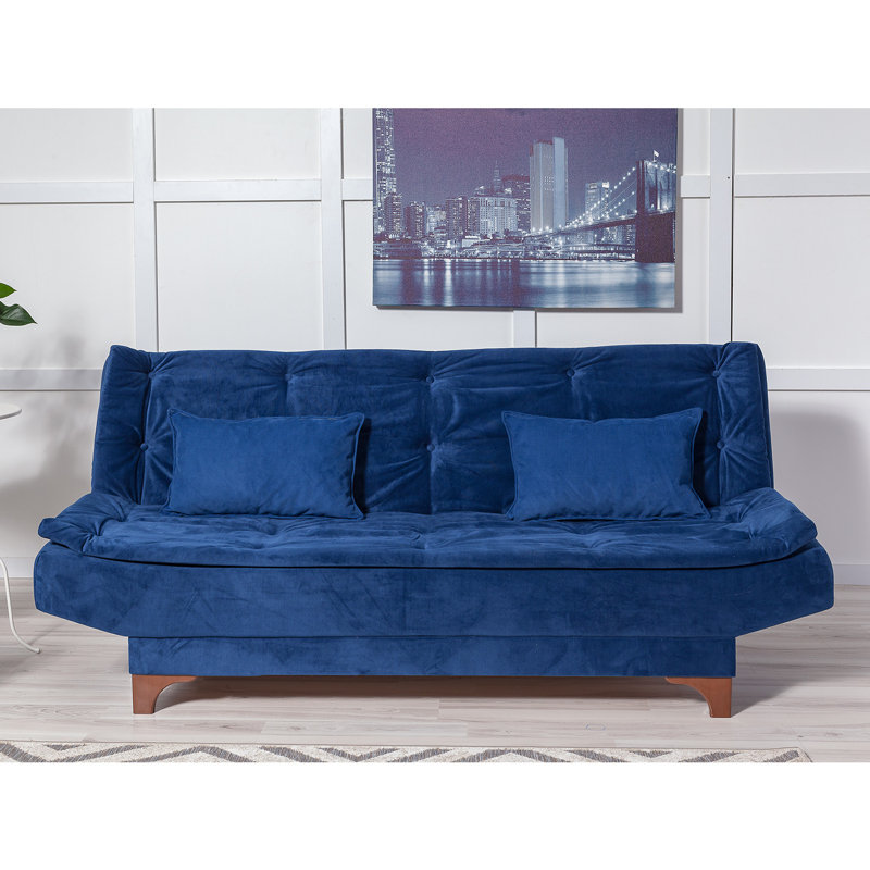 Cropsey 74.8" Armless Sleeper, Dark Blue Polyester