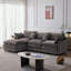 Canapé modulaire en L en chenille avec repose-pieds-690368410