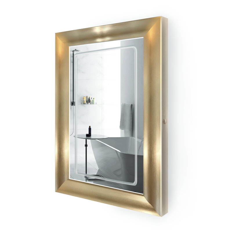 Cossette Metal Wall Mirror, 24" H x 36" W, Gold